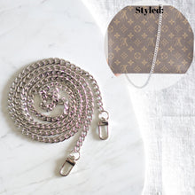 Load image into Gallery viewer, Luxegarde&#39;s Premium Gold Chain Strap is the perfect accessory to customise the look of your existing bags, convert your favourite small leather goods into a bag or just as a replacement strap (For Louis Vuitton Mini Pochette, Pochette Accessoires, Pochette Metis, Speedy), and Cosmetic Pouch adding D Rings