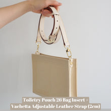 Load image into Gallery viewer, Our Louis Vuitton Toiletry Pouch 26 Bag Shaper / Organizer is the ultimate accessory for this Louis Vuitton Pouch! It will help to convert the Pouch into a crossbody bag, maintain the shape and prevent keys and pens from marking the bottom.  You can add Luxegarde&#39;s leather straps to finish the look!
