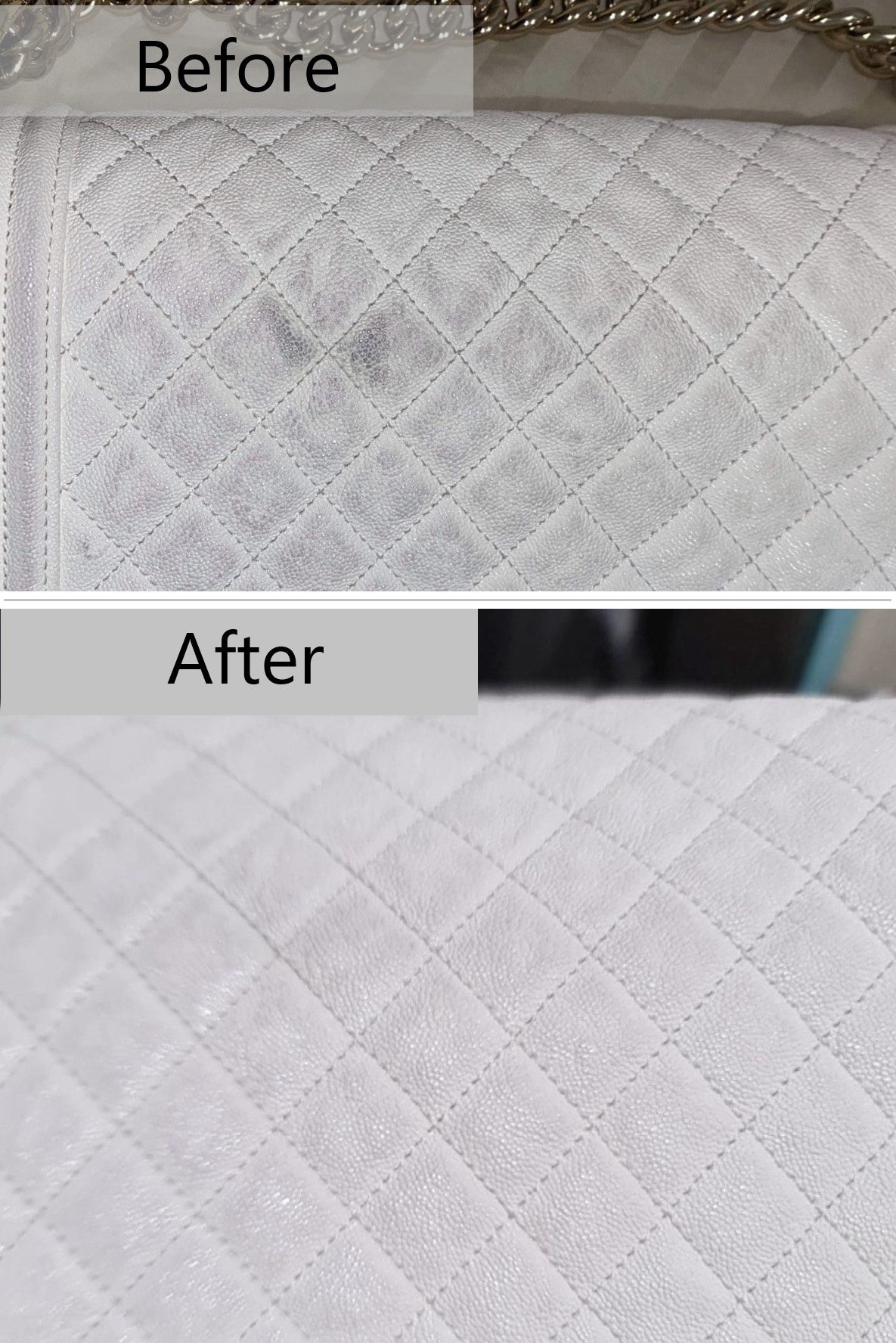 3 Simple Steps To Remove Colour Transfer, Dirt, and Stains on White Leather  Luxury Bags - BagAddicts Anonymous