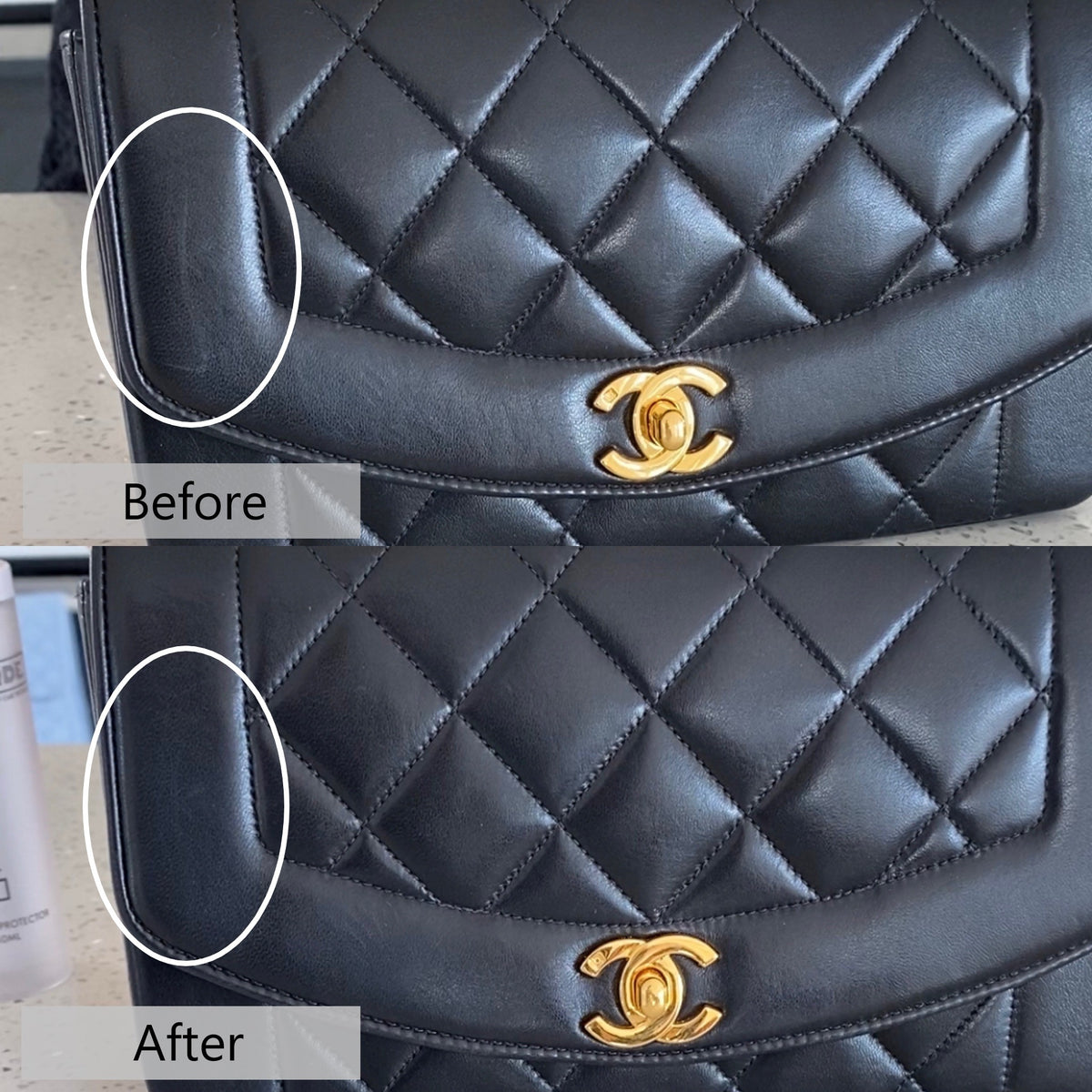 How I REMOVED COLOR TRANSFER from my WHITE CHANEL BAG