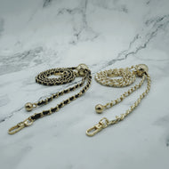 Crossbody Bag Strap - Adjustable Interwoven Leather Chain