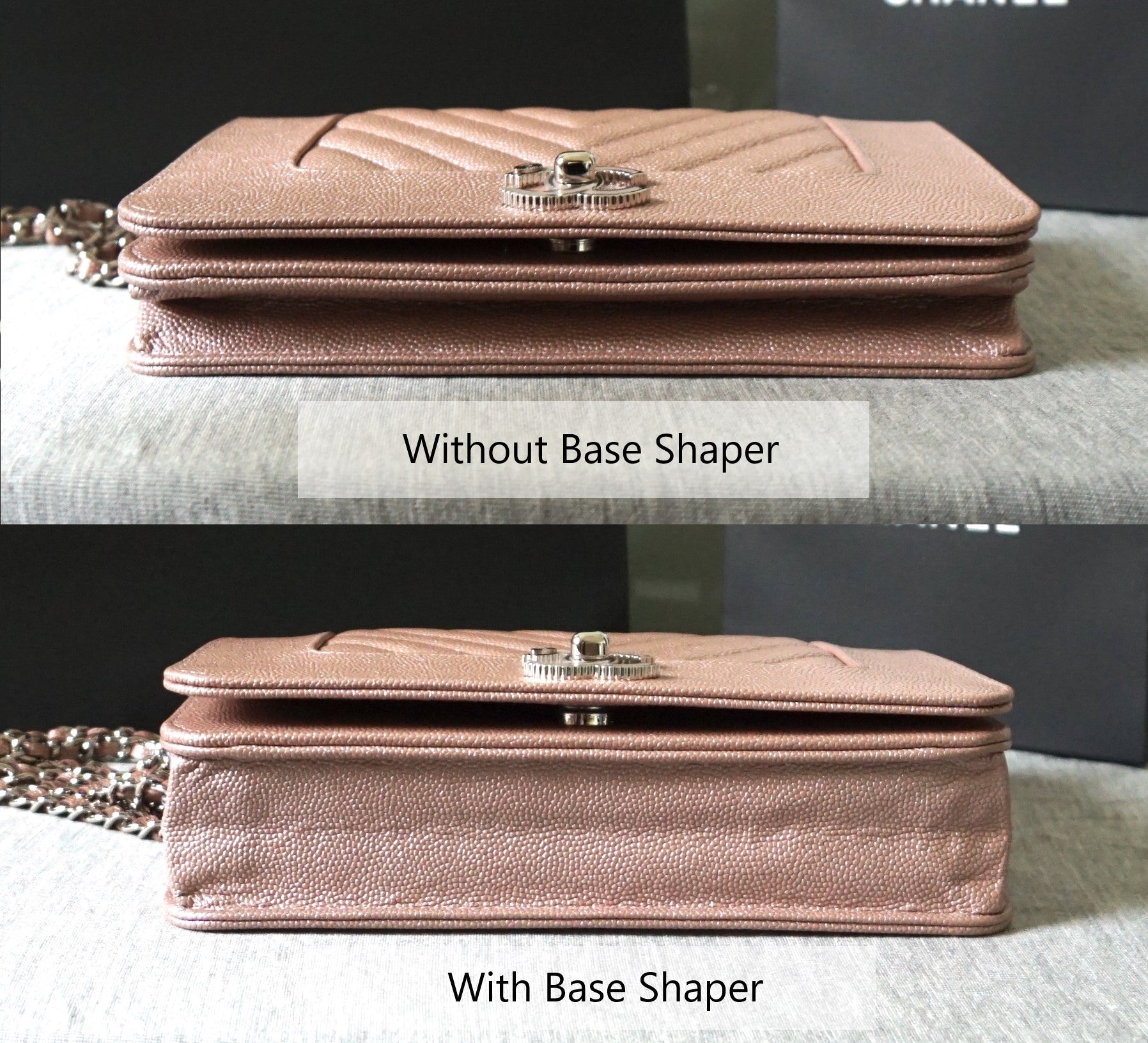 CHANEL WALLET ON CHAIN (WOC) REVIEW with base shaper 