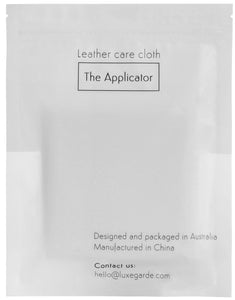 luxegarde applicator cloth for leather cleaning back photo
