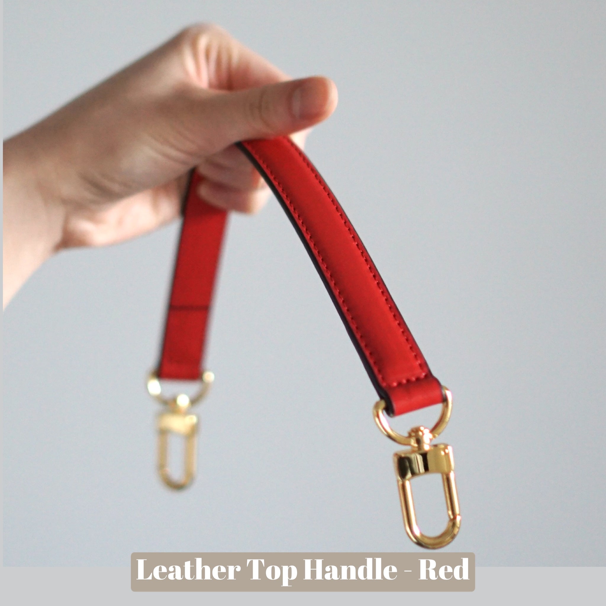 Leather Top Handle for LV Odeon PM / MM Bag & more - 3/4 inch Wide - Gold  U-shape #16LG Clasps