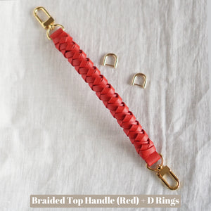 Top Handle Conversion Kit with D Rings and Braided Leather Top Handle Strap