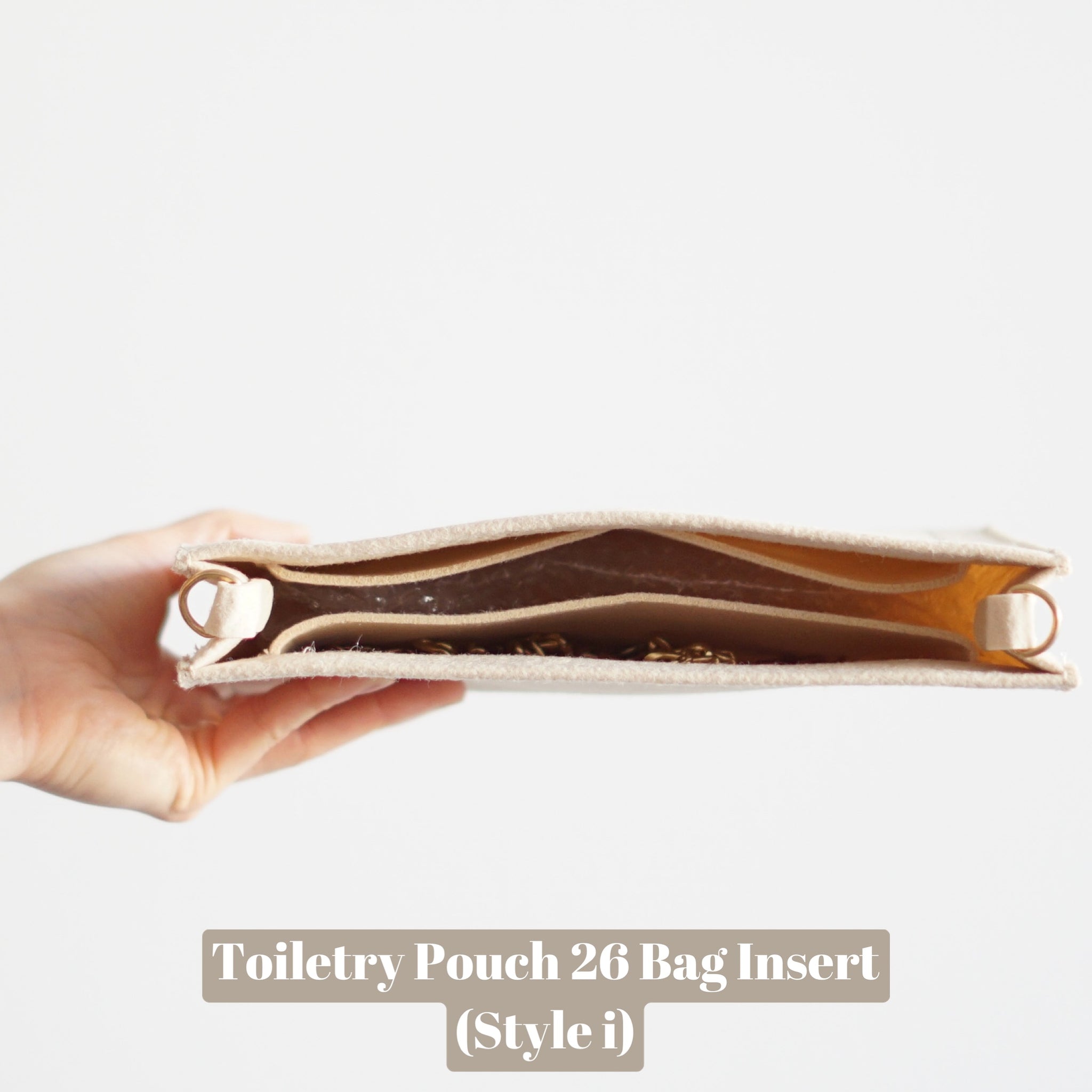 Toiletry Pouch 26 Crossbody Conversion Kit with Chunky Flat Gold