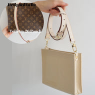 Our Louis Vuitton Toiletry Pouch 26 Bag Shaper / Organizer is the ultimate accessory for this Louis Vuitton Pouch! It will help to convert the Pouch into a crossbody bag, maintain the shape and prevent keys and pens from marking the bottom.  You can add Luxegarde's leather straps to finish the look!