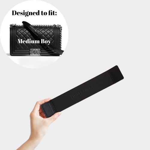Luxegarde's Chanel Medium Boy Bag Base Shaper will help to maintain the base shape of the purse, prevent sagging, and increase amount of space in the bag. The Small Diana felt base insert prevent keys and pens from scratching.