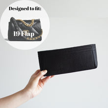 Load image into Gallery viewer, Luxegarde&#39;s Chanel 19 Flap Bag Organizer will help to maintain the base shape of the purse and allow you to better organize your bag. We measure and design our Bag Organizer Inserts from scratch to ensure a perfect fit.