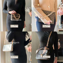 Load image into Gallery viewer, Our Chunky Gold Chain Strap is the perfect accessory to customise your existing bags (eg Louis Vuitton Mini Pochette Accessoires, Pochette Metis, Speedy, Chanel Classic Flap) or convert your favourite SLG into a bag (eg Toiletry 26).