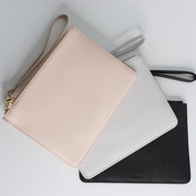 Load image into Gallery viewer, Luxegarde&#39;s Saffiano Leather Wristlet Pouch is perfect as a gift or something to treat yourself with. Personalise and monogram with gold foil or blind embossing. Perfect as wedding favours or gifts for the bridal party.