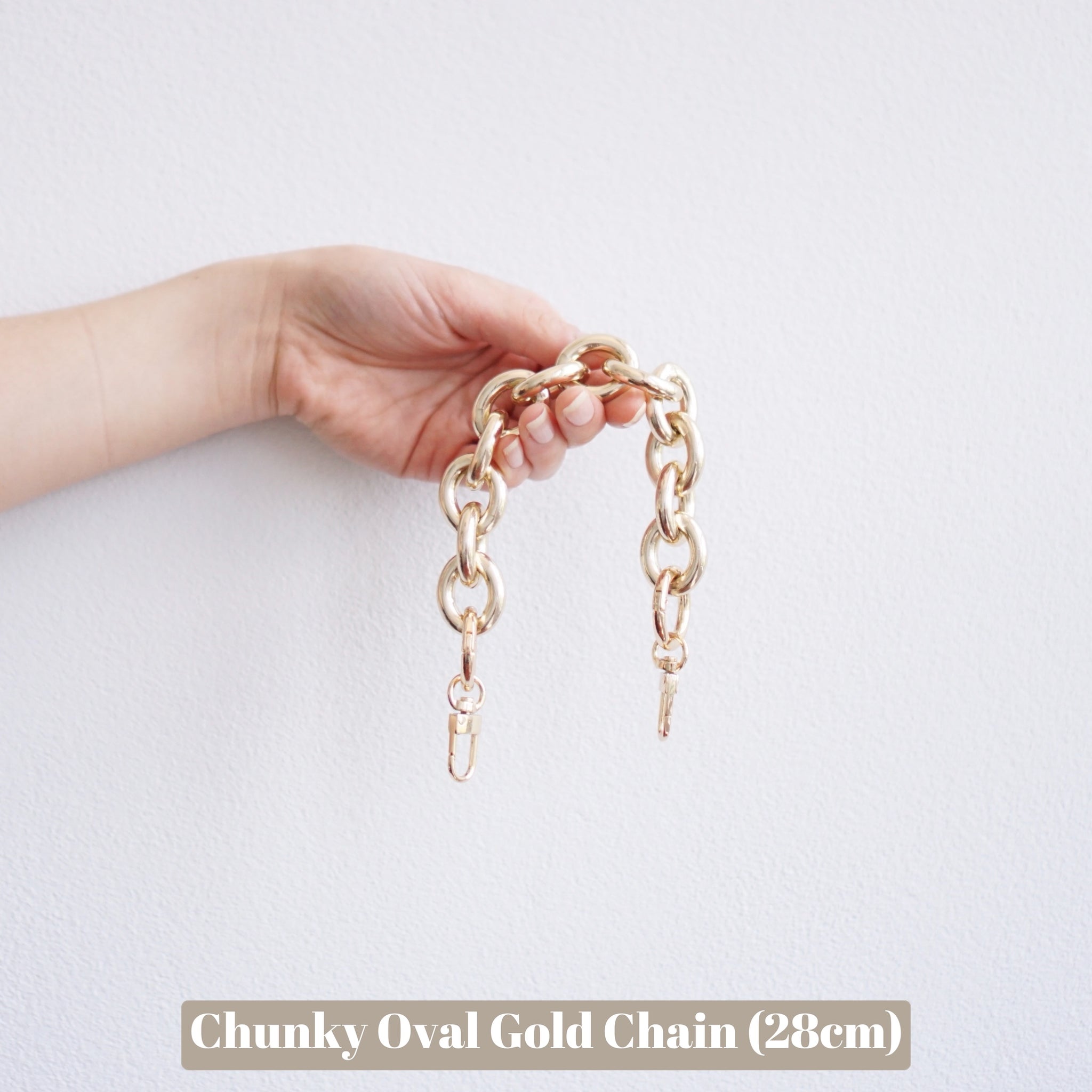 Chunky Flat Gold Chain Handle Strap