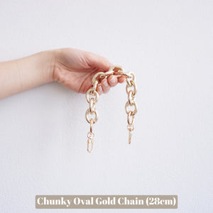 Chunky Flat Gold Chain Handle Decorative Strap for Toiletry 