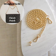 Our Pouch Converter Ring is perfect for turning your pouches into a wristlet or crossbody bag. Perfect for any pouches - including Chanel O Case, Chanel Pouch, Louis Vuitton Key Pouch, or Louis Vuitton Neverfull Pouch