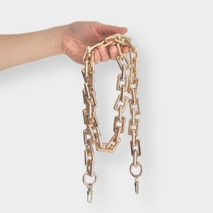 Chunky Flat Gold Chain Handle Decorative Strap for Toiletry 