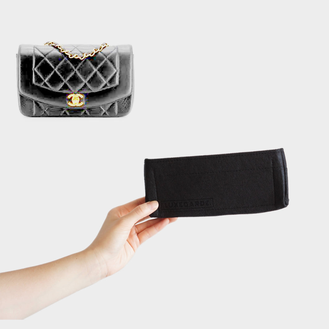 Luxegarde's Chanel Small Diana Bag Organizer will help to maintain the base shape of the purse and allow you to better organize your bag. We measure and design our Bag Organizer Inserts from scratch to ensure a perfect fit.