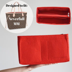All-in-One style felt bag organizer compatible for Neverfull in Cherry Red