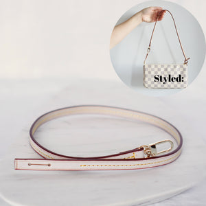 Luxegarde's Replacement Leather Shoulder Bag Strap is the perfect replacement strap for the Louis Vuitton Mini Pochette Accessoires and Pochette Accessoires.