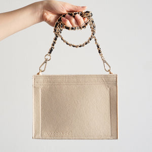 Luxegarde's Toiletry Pouch 26 Bag Shaper / Organizer is the ultimate accessory for this Louis Vuitton Pouch! It will help to convert the Pouch into a crossbody bag, maintain the shape and prevent keys and pens from marking the bottom.  You can add our 24k Gold-Plated Chain or Premium Gold Chain to finish the look!