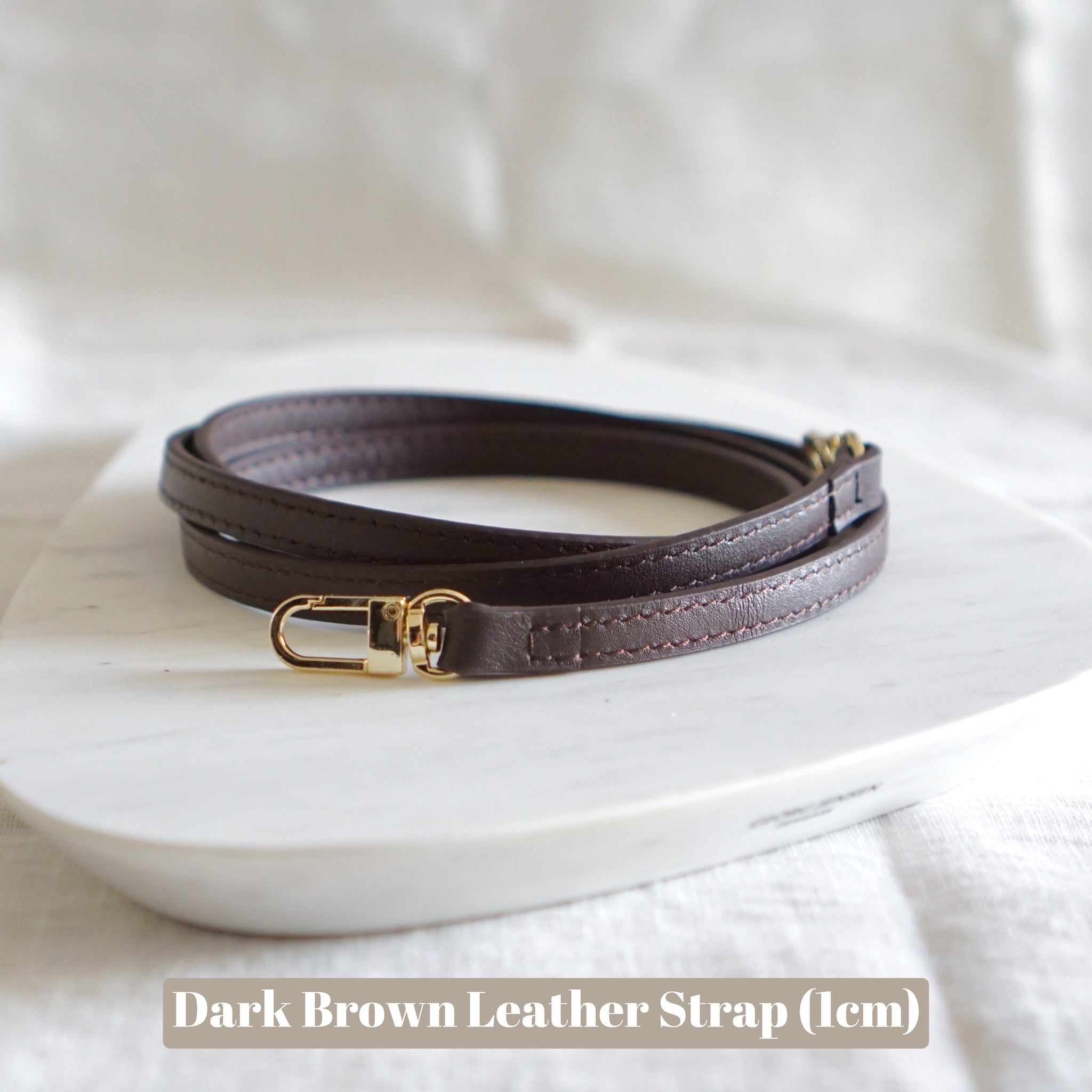 louis vuitton dark brown leather shoulder strap