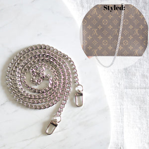 Luxegarde's Premium Gold Chain Strap is the perfect accessory to customise the look of your existing bags, convert your favourite small leather goods into a bag or just as a replacement strap (For Louis Vuitton Mini Pochette, Pochette Accessoires, Pochette Metis, Speedy), and Cosmetic Pouch adding D Rings