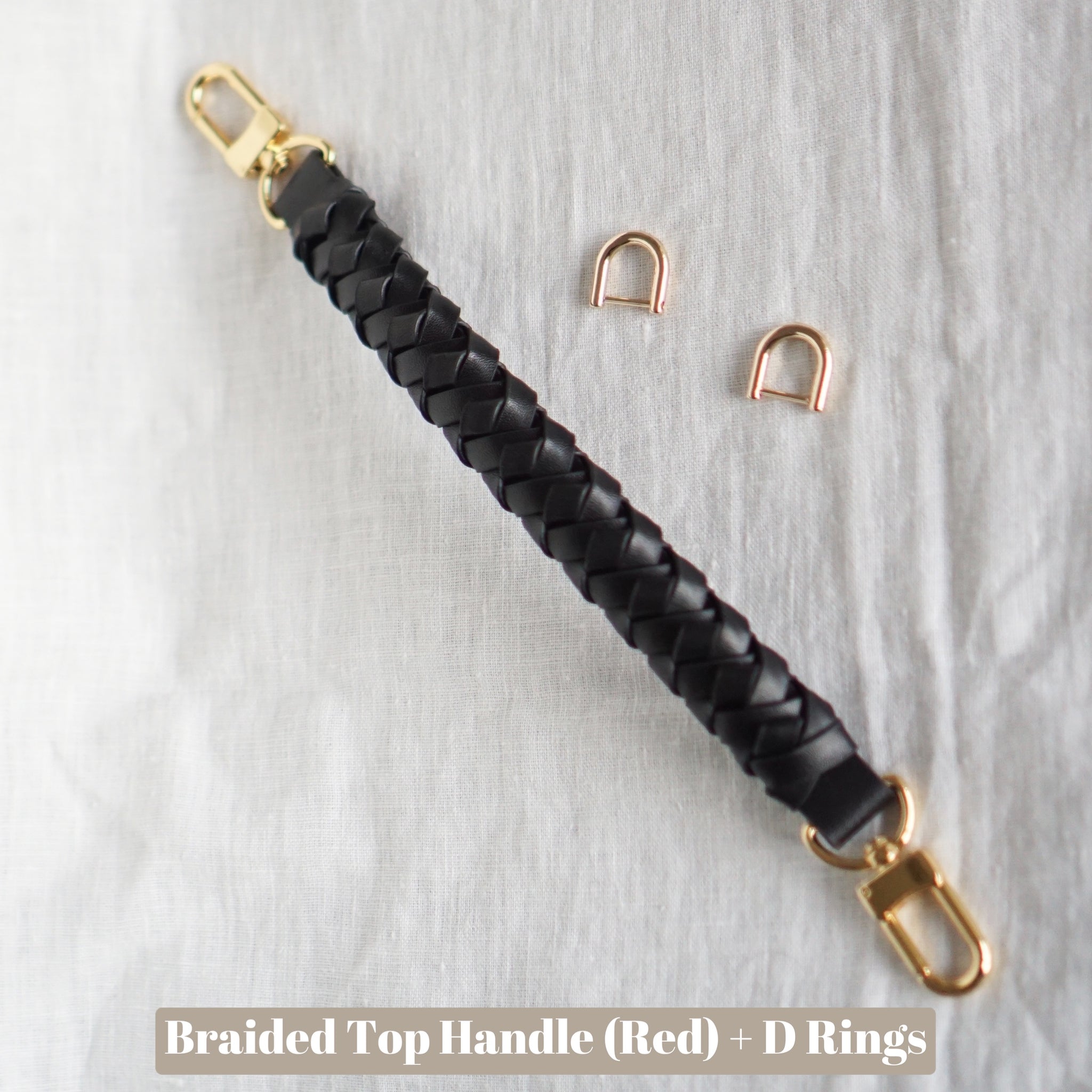 Braided Leather Top Handle Strap and D Ring Conversion Kit 