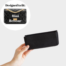 Load image into Gallery viewer, Luxegarde&#39;s Chanel Mini Reissue Bag Organizer will help to maintain the base shape of the purse and allow you to better organize your bag. We measure and design our Bag Organizer Inserts from scratch to ensure a perfect fit.