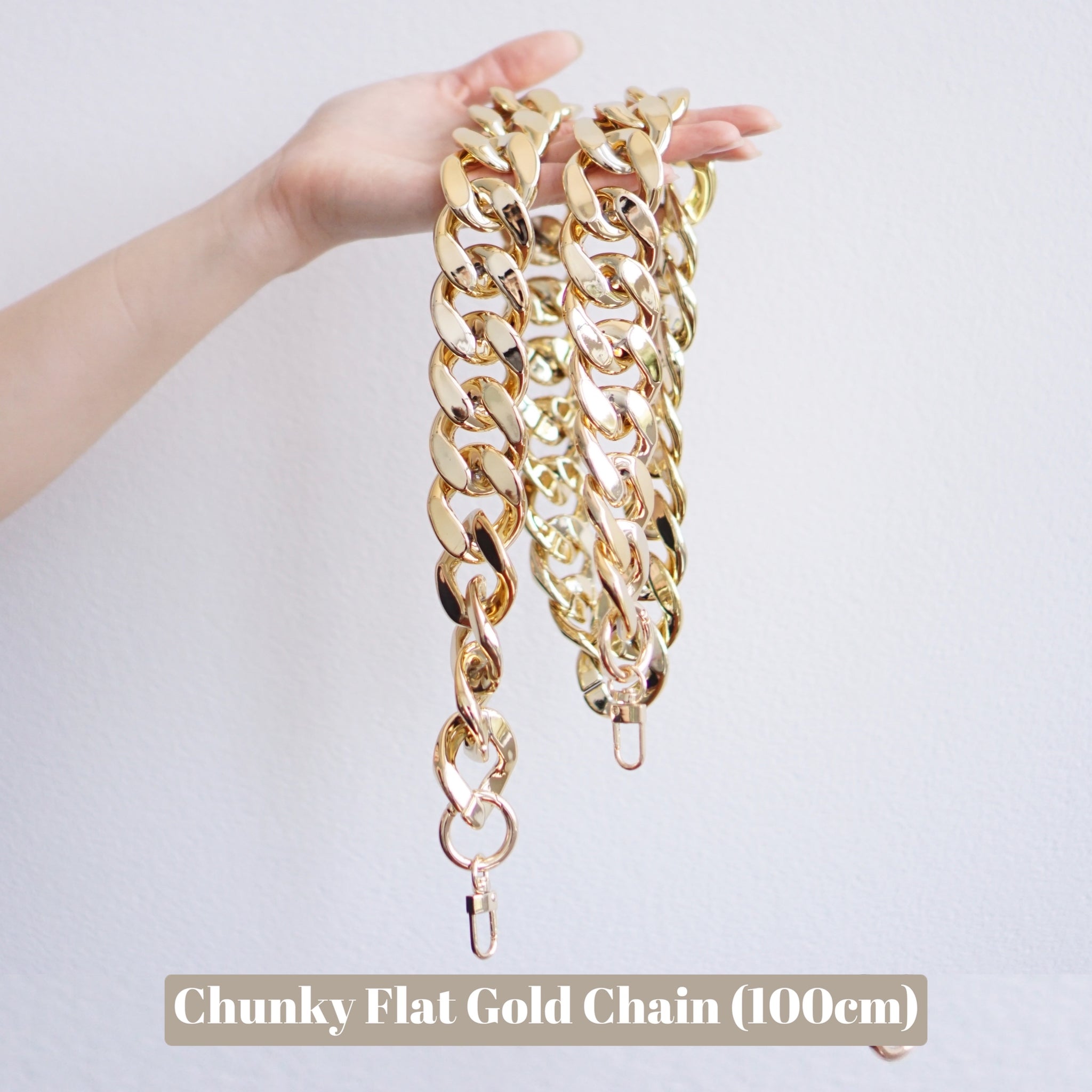 Chunky Flat Gold Chain Bag Strap - For Louis Vuitton, Chanel, Gucci –  Luxegarde