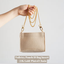 Load image into Gallery viewer, Our Toiletry Pouch 19 Bag Shaper / Organizer is the ultimate accessory for this Louis Vuitton Pouch! It will help to convert the Pouch into a crossbody bag, maintain the shape and prevent keys and pens from marking the bottom. You can add our 24k Gold-Plated Chain or Premium Gold Chain to finish the look!