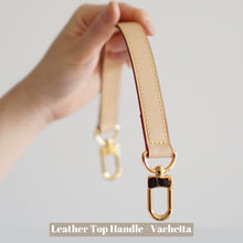 Load image into Gallery viewer, Our Leather Top Handle is the perfect accessory to customise your existing bags (eg Louis Vuitton NeoNoe, Noe BB, Mini Pochette Accessoires, Pochette Metis, Speedy, Chanel Classic Flap) or convert your favourite SLG into a bag (eg Toiletry 26).