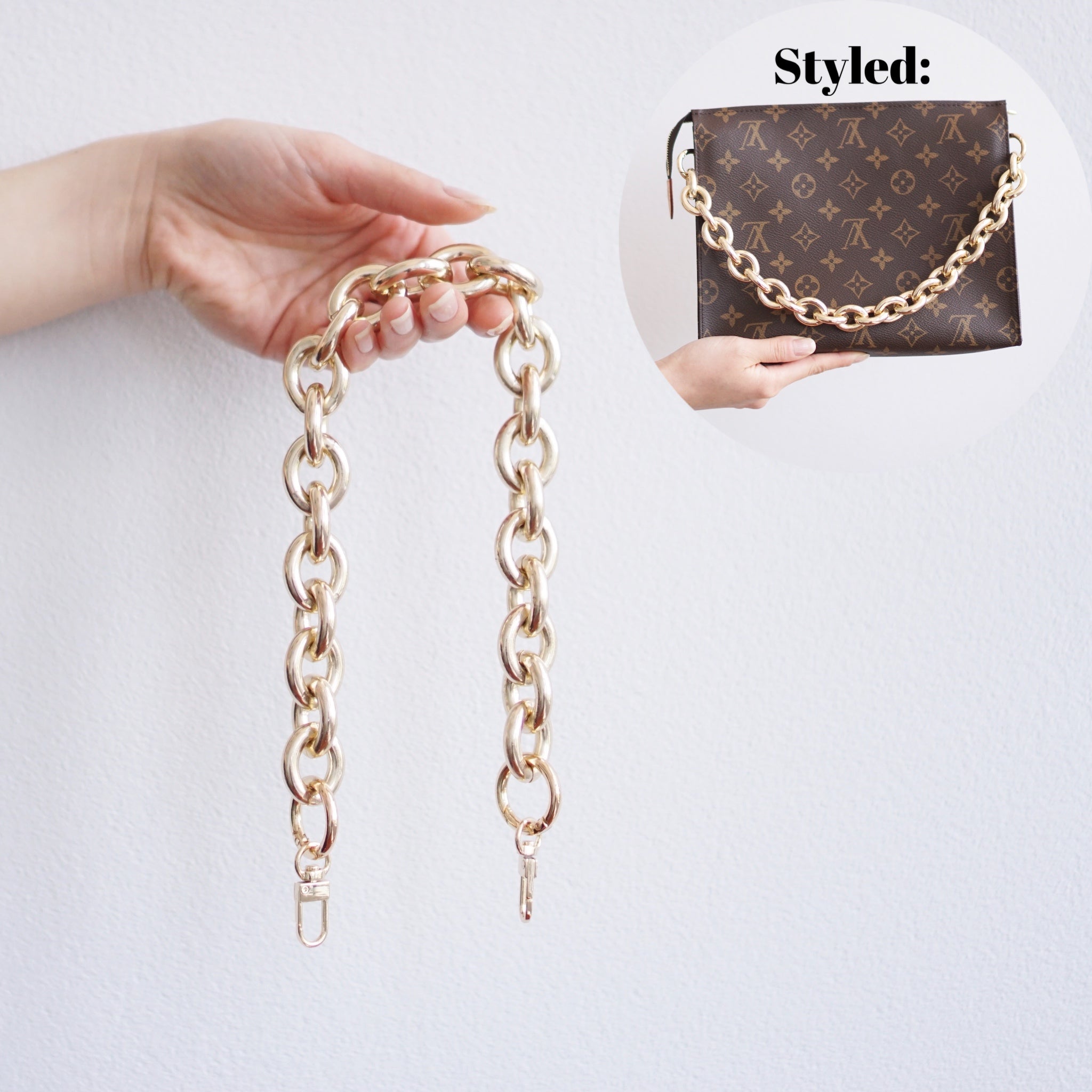 Chunky Oval Gold Chain Handle Strap