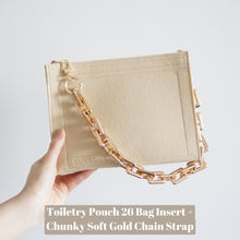 Load image into Gallery viewer, Our Toiletry Pouch 26 Bag Shaper / Organizer is the ultimate accessory for this Louis Vuitton Pouch! It will help to convert the Pouch into a crossbody bag, maintain the shape and prevent keys and pens from marking the bottom. Add a Chunky Gold Chain Strap for the ultimate fashion statement!
