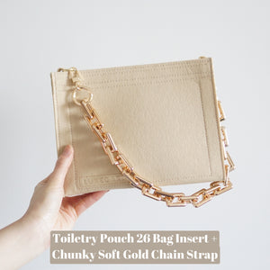 Chunky Flat Gold Chain Handle Decorative Strap for Toiletry 