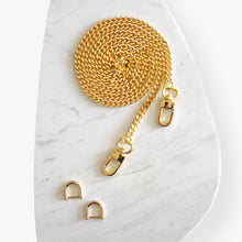 Load image into Gallery viewer, Luxegarde’s D Rings are perfect for converting small leather goods that don’t have existing metal loops to clip on chains, but do have e.g. a leather tab onto which the D Rings can be attached. Suitable for Louis Vuitton Cosmetic Pouch, Nice Nano, Mini Nano etc.