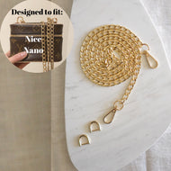 Luxegarde’s D Rings are perfect for converting small leather goods that don’t have existing metal loops to clip on chains, but do have e.g. a leather tab onto which the D Rings can be attached. Suitable for Louis Vuitton Cosmetic Pouch, Nice Nano, Mini Nano etc.