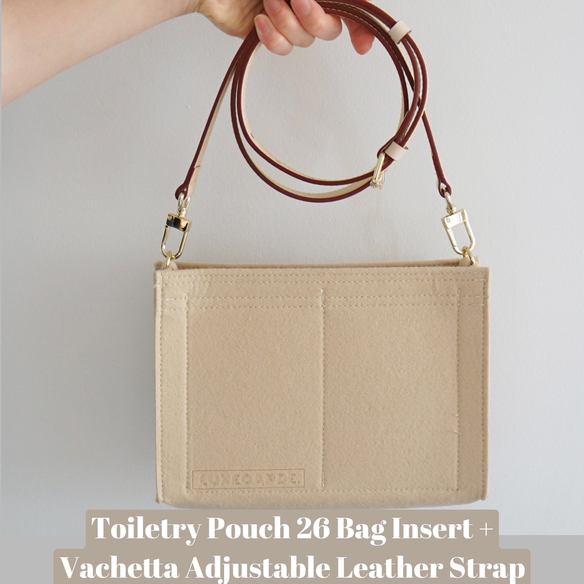 Louis Vuitton Toiletry Pouch 26 Crossbody Conversion Kit with Bag Organizer  Insert & Interwoven Chain – Luxegarde