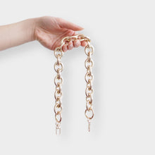 Load image into Gallery viewer, Our Chunky Oval Gold Chain Strap is the perfect accessory to customise your existing bags (eg Louis Vuitton Mini Pochette Accessoires, Pochette Metis, Speedy, Chanel Classic Flap) or convert your favourite SLG into a bag (eg Toiletry 26).