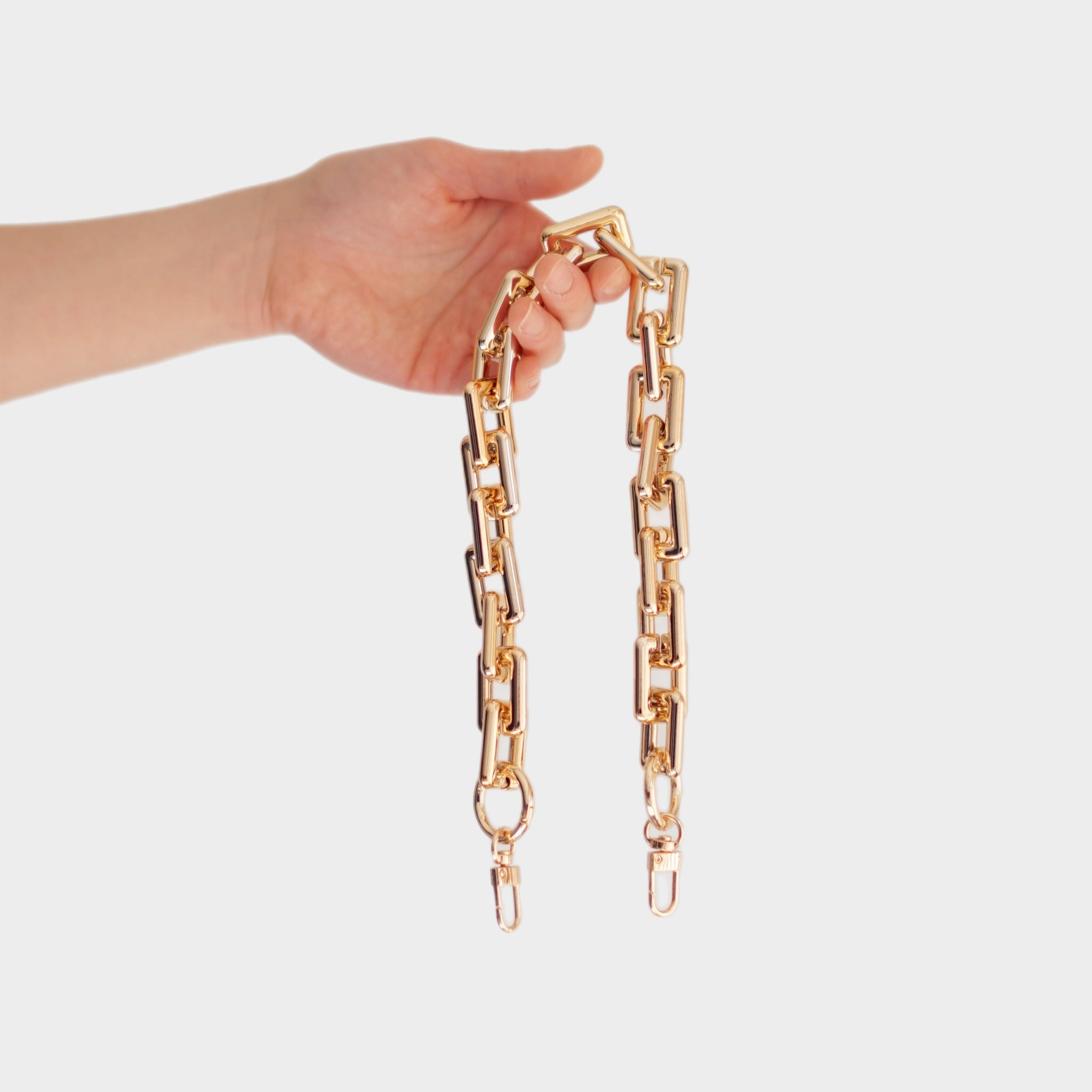 Chunky Flat Gold Chain Handle Strap