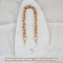 Load image into Gallery viewer, Luxegarde&#39;s Pouch Converter Ring is perfect for turning your pouches or wallets with a zipper into a wristlet or crossbody bag. Suitable for Chanel Cosmetic Pouch, Nice Nano, Nice Mini etc. Together with Luxegarde’s Chunky Gold Chain Strap, this is the perfect set to convert your favourite small leather goods into a bag or just as a replacement strap.