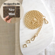 Luxegarde’s D Rings are perfect for converting small leather goods that don’t have existing metal loops to clip on chains, but do have e.g. a leather tab onto which the D Rings can be attached. Suitable for Louis Vuitton Cosmetic Pouch, Nice Nano, Mini Nano etc.