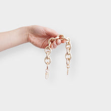 Load image into Gallery viewer, Our Chunky Oval Gold Chain Strap is the perfect accessory to customise your existing bags (eg Louis Vuitton Mini Pochette Accessoires, Pochette Metis, Speedy, Chanel Classic Flap) or convert your favourite SLG into a bag (eg Toiletry 26).