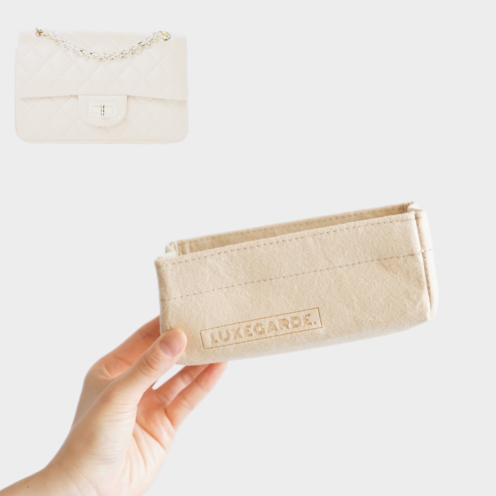 Purse Organizer Insert for Chanel 19 Large bag Organizer with Side Zipper  Pocket Claret 1016 27 * 8 * 15cm
